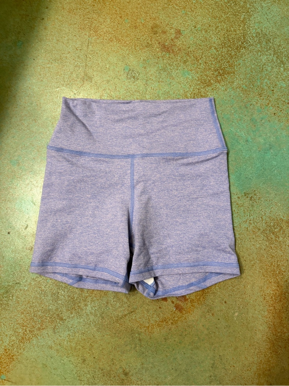 Fleo Heathered Light Blue High-Waist Athletic Shorts